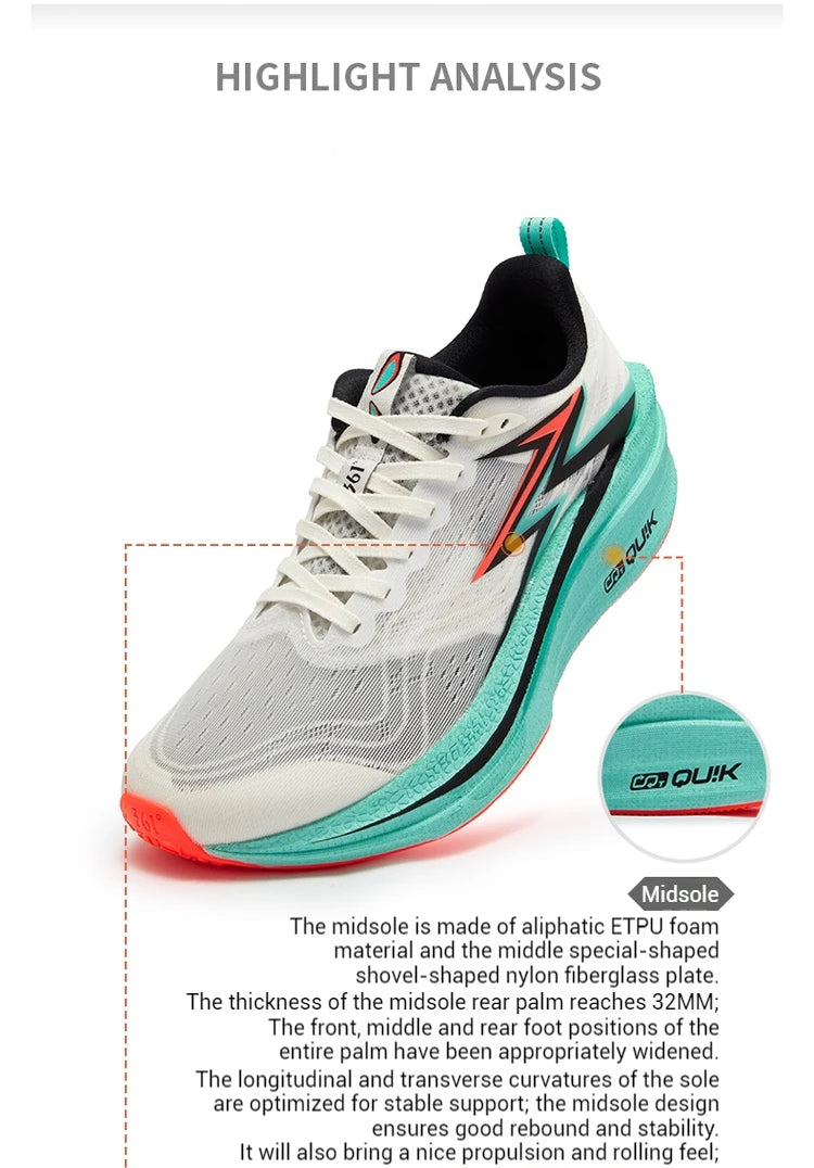 361 Degrees Flame 4.0 MIX Men Running Shoes Carbon Plate Racing Marathon Stable Rebound Wear-resistant Male Sneakers 672512204