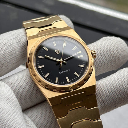 PAGANI DESIGN Men's Quartz Watches Ultra-Thin 7mm Series 37mm Sapphire Stainless Steel Waterproof Watches for Man TMI VJ21