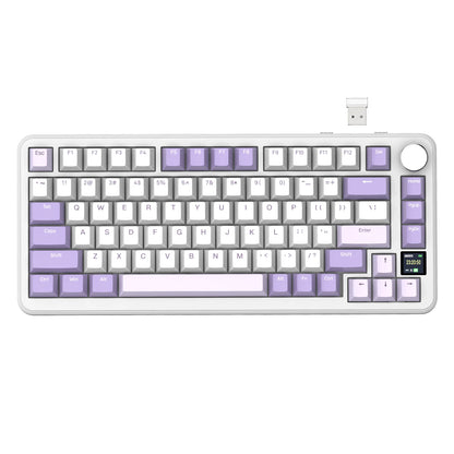ATTACK SHARK X85 Pro 75% Mechanical Keyboard Wireless RGB Gaming Keyboard with Display Screen, Knob, Hot Swappable Gasket Mount, Bluetooth, 2.4GHz & Wired