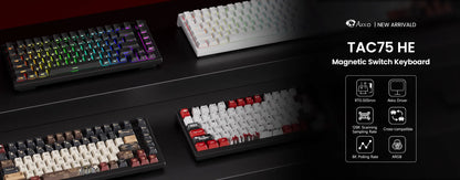 AKKO TAC75 HE Magnetic Switch Keyboard 75% Gaming Keyboard with Rapid Trigger, 8K Polling Rate, RGB Wired Custom Mechanical Keyboard for Esports