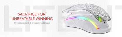 Redragon M808 Storm Lightweight RGB Gaming Mouse, Wired USB Gaming Mouse with 12,400 DPI Optical Sensor, 7 Programmable Buttons, Honeycomb Esports Mouse