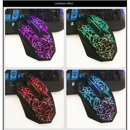 Ratón gaming con cable USB de 2400 DPI, ratón gaming profesional con retroiluminación LED, ratón ergonómico para PC, portátil y MacBook