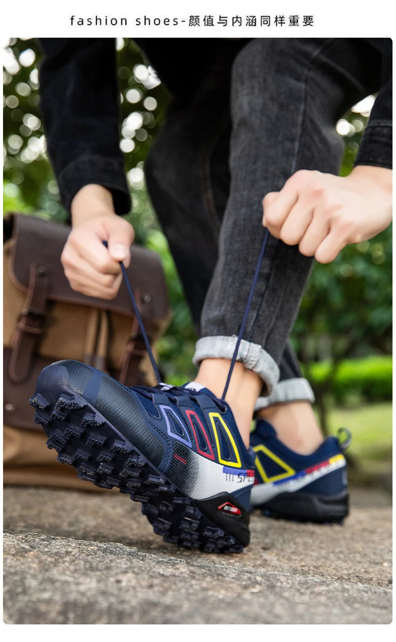 Men Waterproof Hiking Shoes Wear-Resistant Outdoor Shoes Leather Hiking Hunting Tactical Sports Shoes Men