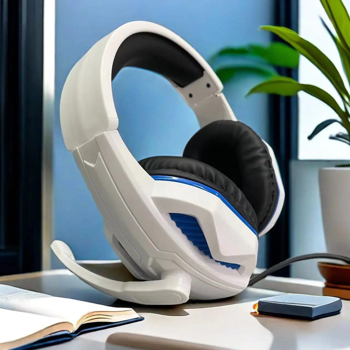 H4 Wired Gaming Headphones with Microphone, PS4 Computer Headset, Music Headphones with 3.5mm Jack, Online Course & Conference Audio Headphones