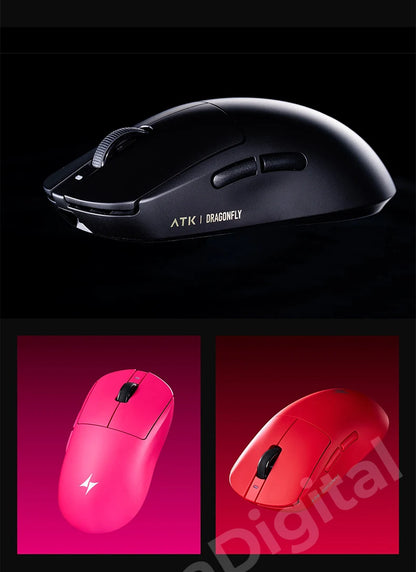 Ratón gaming inalámbrico ATK Dragonfly A9 Ultimate A9 Air PAW3950 ultraligero ergonómico para esports FPS CSGO A9 Ultra
