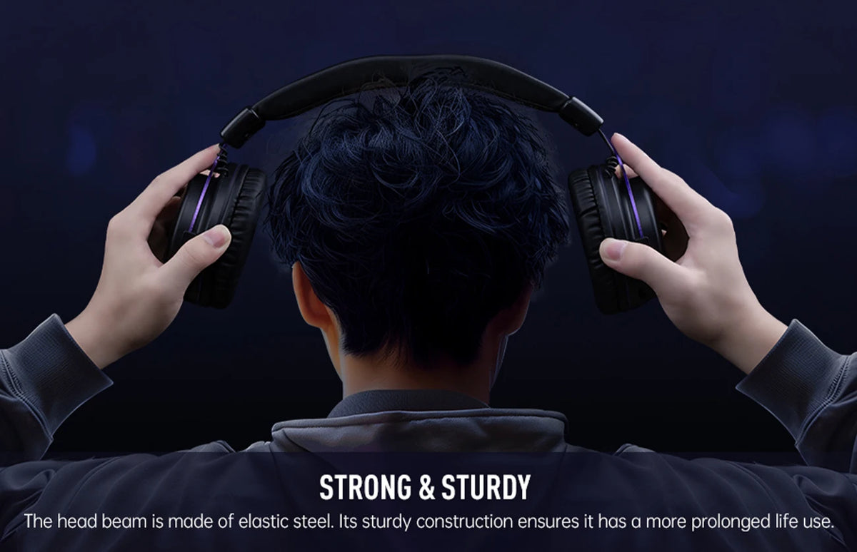 OneOdio EKSA E900 WT Wireless Gaming Headset Tri-Mode Bluetooth 5.3, 2.4GHz RGB Gaming Headset with Noise Cancelling Mic, 80H Battery for PC, PS5, PS4