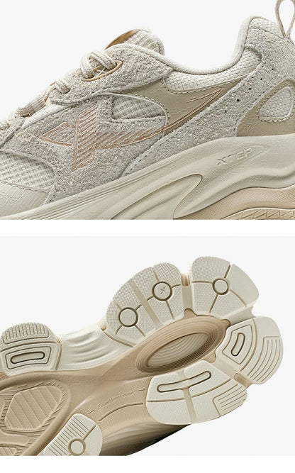Xtep Chinoiserie Casual Shoes Female 2025 Spring Increase Thick Sole Sports Shoes Outdoor Vintage Fashion Sneakers 875118320006
