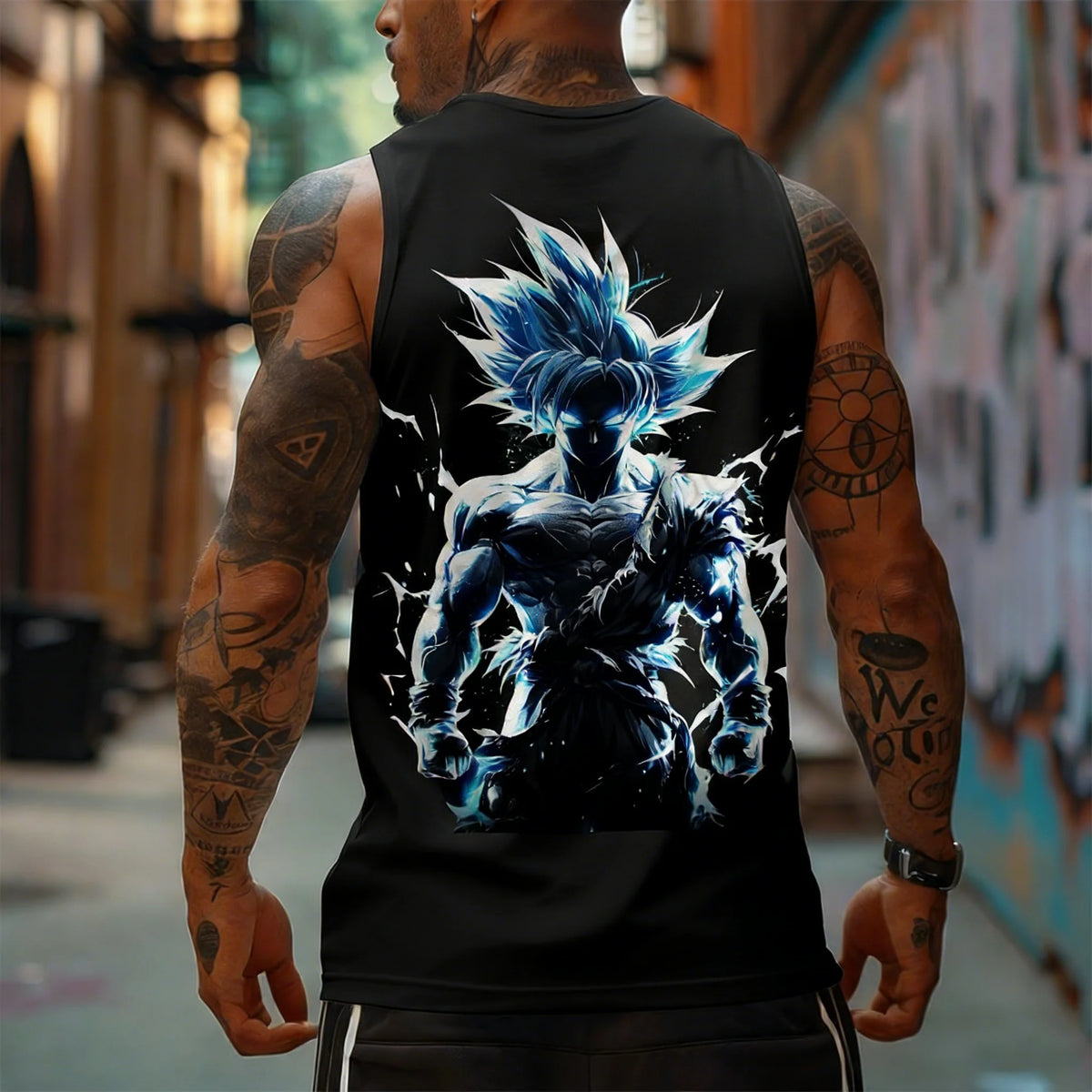 Dragon Ball Super Saiyan Sports Vest Men's and Women's Same Summer Fitness Running Street Breathable Sleeveless Top Anime Vest