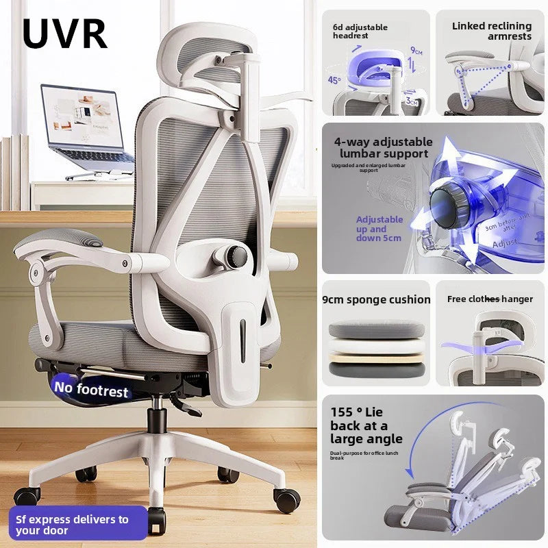 UVR Ergonomic Office Chair Adjustable Height Swivel Executive Chair with Armrest, Comfortable Gaming Desk Chair for Home Office & Work