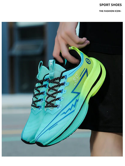 Brand Men Carbon Plate Running Shoes Soft Cushion Shock Absorbing Sports Shoes Unisex Sneakers Light Anti-Slip Training Shoes
