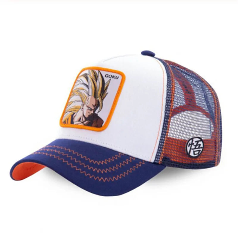 Dragon Ball Son Goku Cap Summer Travel Peaked Cap Men's Embroidery Hip-Hop Mesh Cap Style Sun Visor Baseball Cap Outdoor Sport
