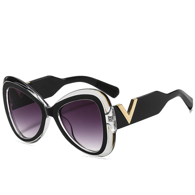 2025 New Fashion Big Frame Cat's Eye Butterfly Women Sunglasses Luxury Designer Men Sunglass Outdoor Travel Eyewear Female UV400
