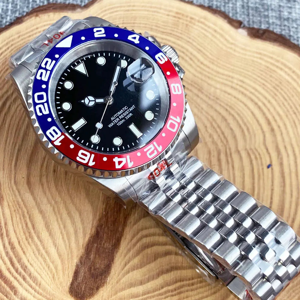 Miyota 8215 PT5000 Stainless Steel 40mm Dive Automatic Men Watch Sapphire Crystal Rotating Bezel Luminous Mechanical Wristwatch