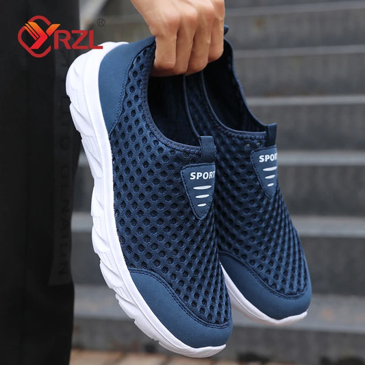 YRZL Lightweight Men's Casual Shoes, Breathable Slip-On Male Casual Sneakers, Anti-Slip Men's Flats, Outdoor Walking Shoes Size 39-46