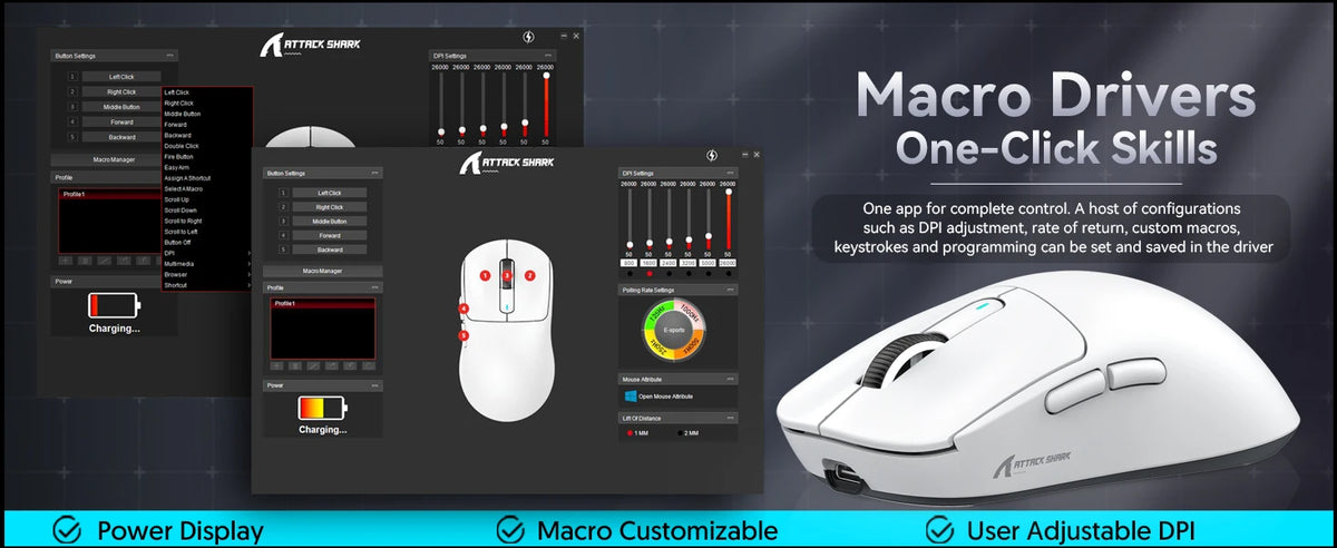 ATTACK SHARK X3 Lightweight Wireless Gaming Mouse, 49g Tri-Mode Gaming Mouse with PAW3395 26K DPI Sensor, 200H Battery, 5 Programmable Buttons