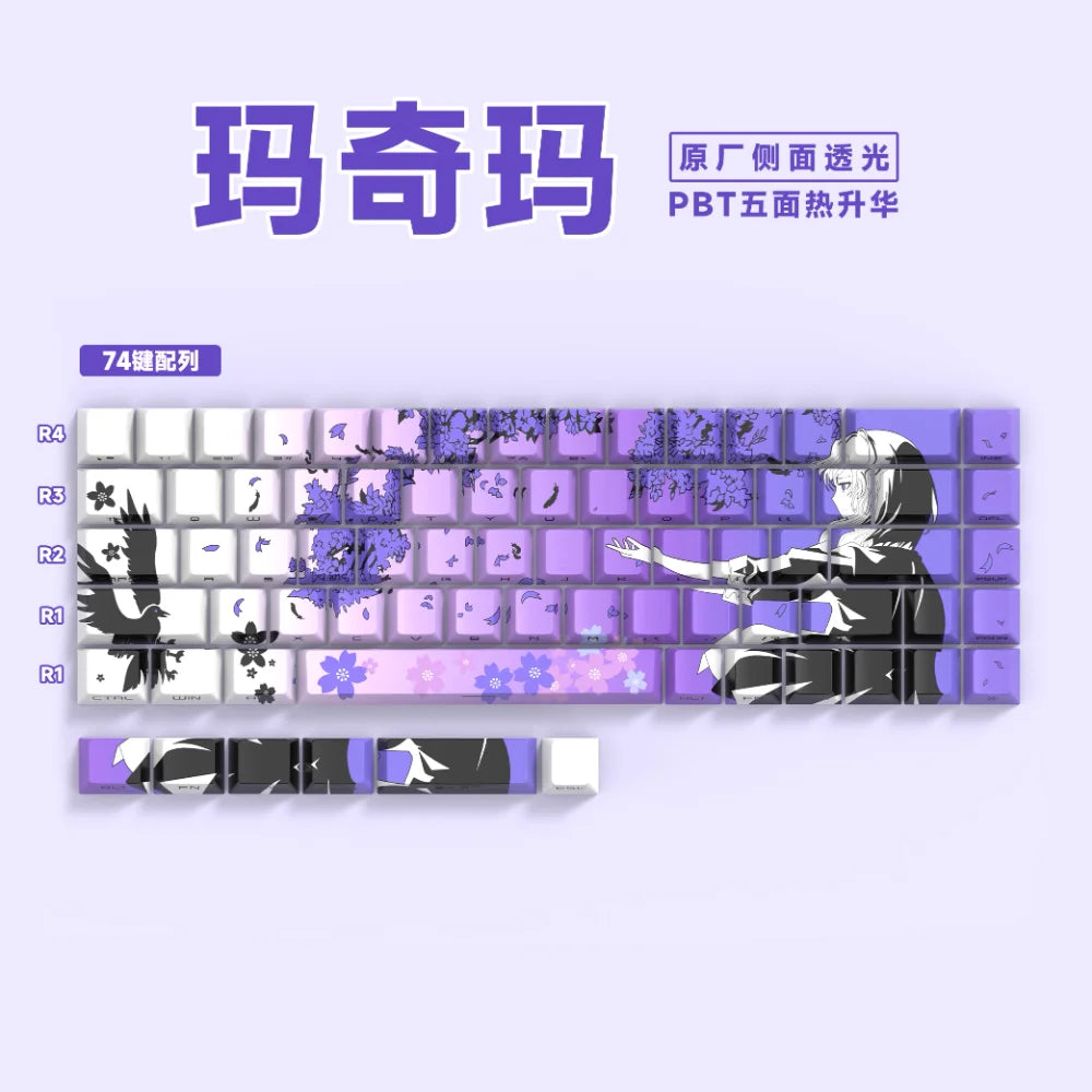 Machima Keycap PBT Cherry Side Engraved Translucent Keyboard Keychain Compatible with MX Switch Gaming Mechanical Keyboard