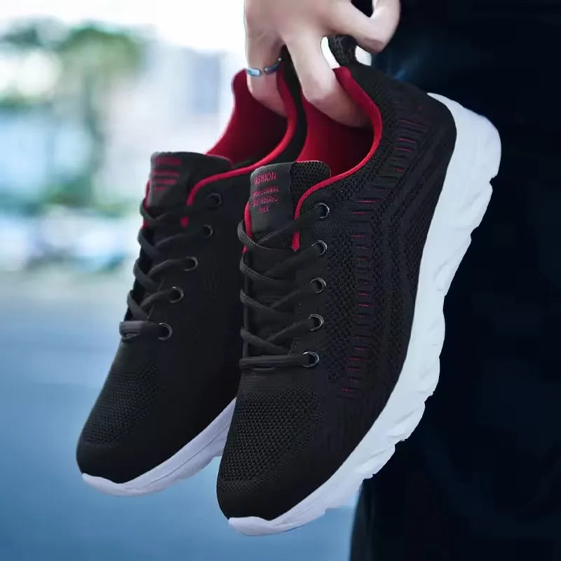 Pánské sportovní běžecké a joggingové boty, ležérní tenisky na ven, šněrovací, prodyšná síťovina, lehké tenisové a outdoorové vycházkové boty, velikosti 39-46