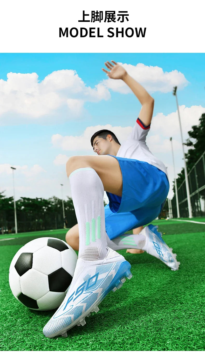 New Men Football Boots High-quality Soccer Shoes Sneakers Match Indoor Non-Slip Grass Cleats High-top Futsal Hot-selling Outdoor