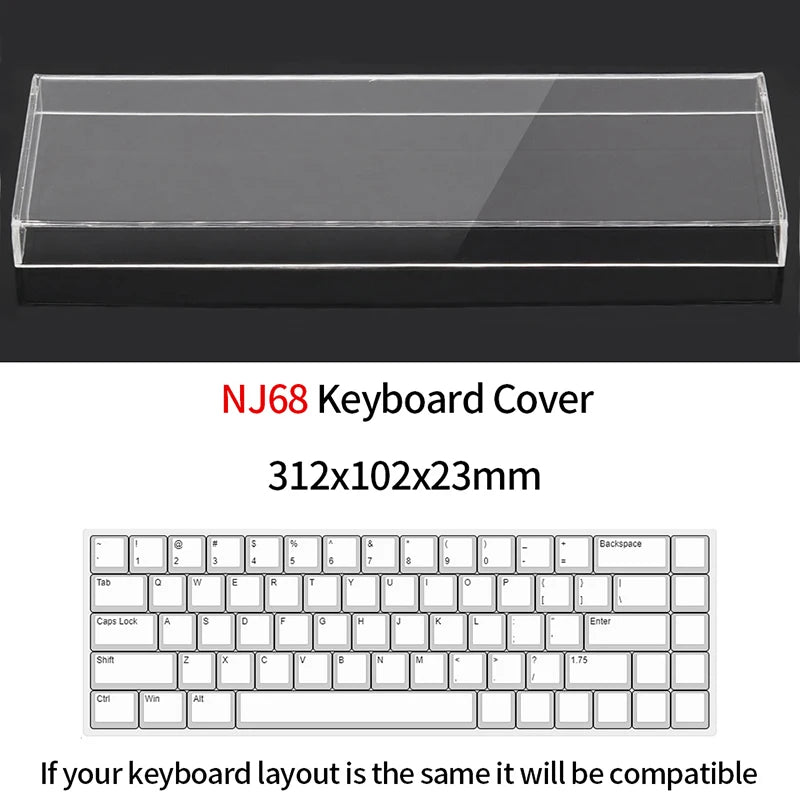 Acrylic Keyboard Clear Protector Case for Mechanical Keyboard, Transparent Keyboard Dust Cover for 60/61/64/96/98/104/108 Key Keyboards & Mouse