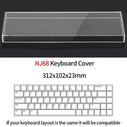Acrylic Keyboard Clear Protector Case for Mechanical Keyboard, Transparent Keyboard Dust Cover for 60/61/64/96/98/104/108 Key Keyboards & Mouse