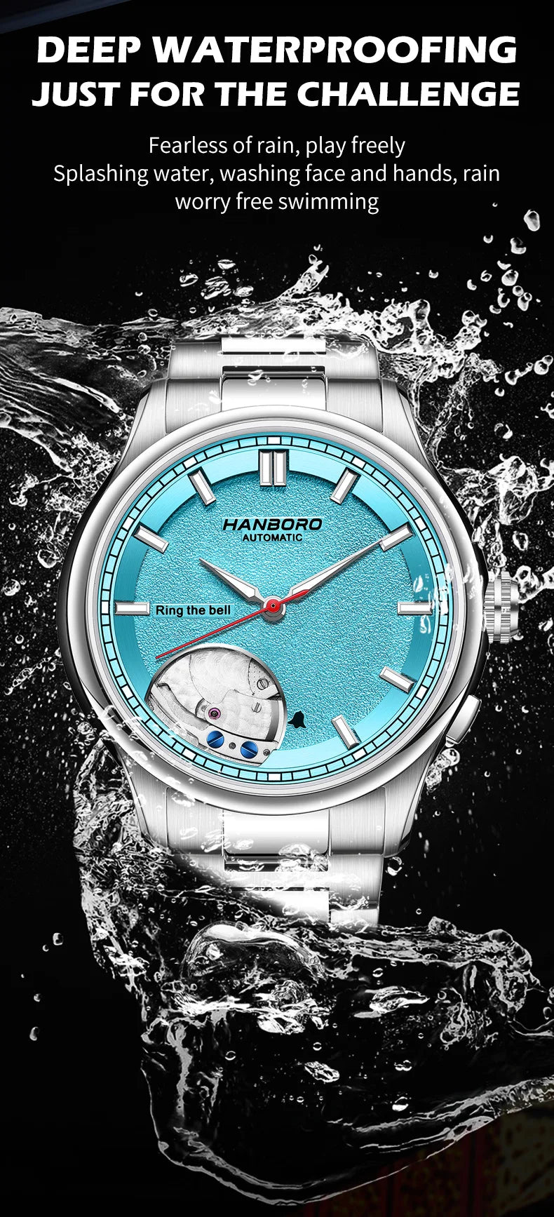 HANBORO Chime Series Modified Movement Men's Personalized Automatic Mechanical Watch