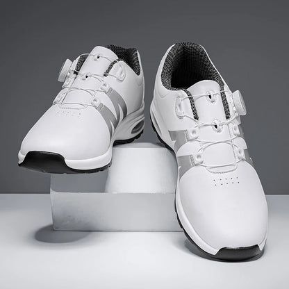Golf Shoes Air Cushion Men Sports Running Driving Shoes Breathable Lightweight Comfortable Athletic Nonskid Rotating Sneakers