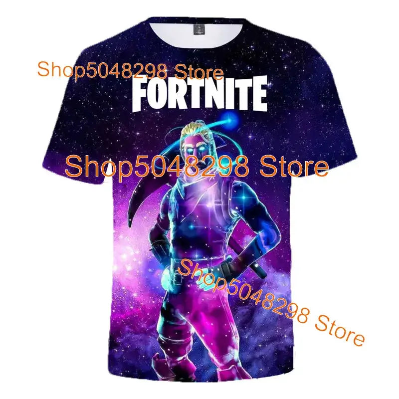 T-shirt Fortnite Bushranger para Crianças, Estampado 3D Banana Peely, T-shirt para Homem e Mulher, Top de Verão Battle Royale, Presentes de Aniversário