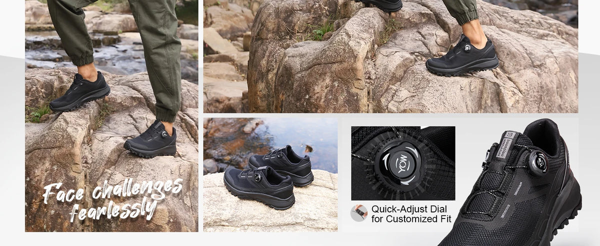 Baasploa Men Hiking Sneakers Brand High Quality Trekking Climbing Shoes Male Rotating Button Luxury Designer Outdoor Sneakers
