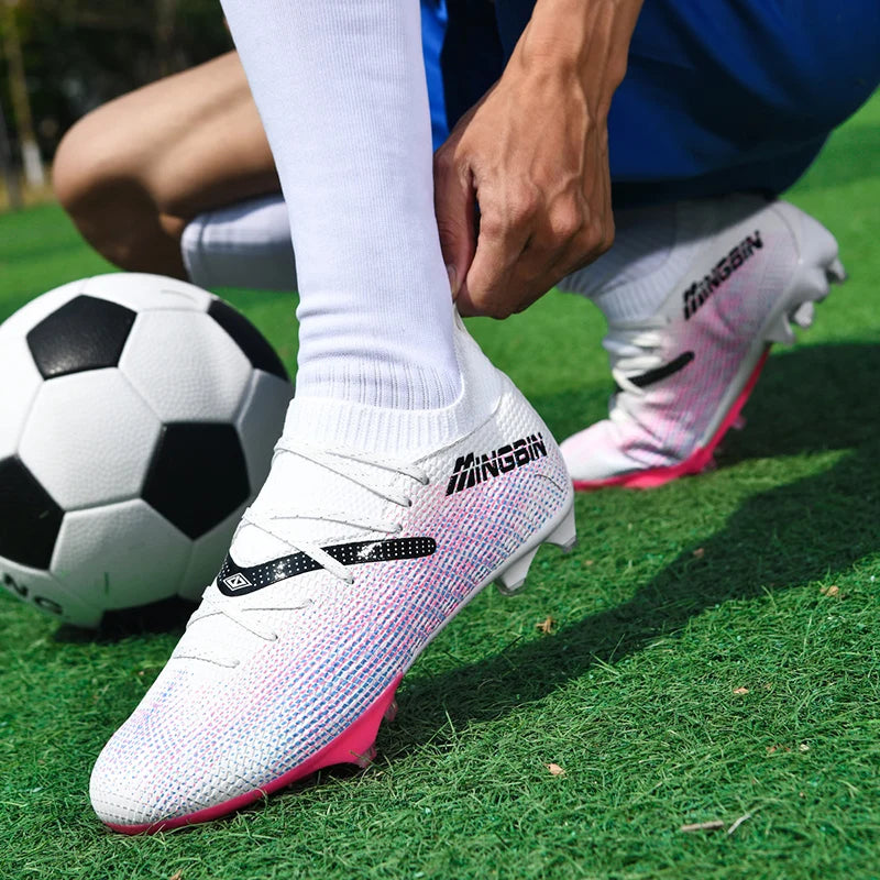 Turf Soccer Cleats Professional Men Football Boots Breathable Mesh Youth Soccer Shoes Anti Skid Male Sneakers Society Chuteira