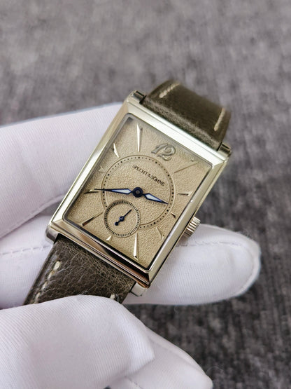 2026 Specht&Söhne Ultra Thin 7.5mm Rectangular Watch Japan Quartz Movt Small Seconds Sandblasted Dial Grey Leather Strap Watch
