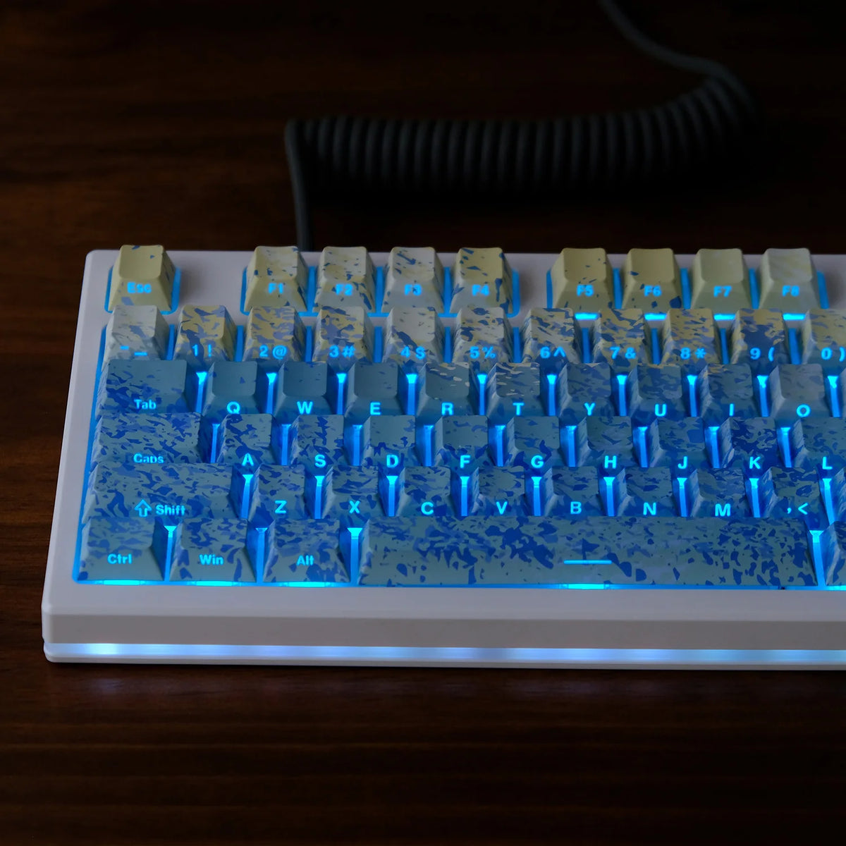 KYOMOT 135 Keys PBT Side Print Keycap Double Shot Cherry Profile Shine Through Keycaps for MX Switch Games Mechanical Keyboard