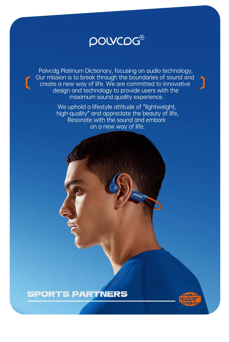 POLVCDG X7 Bone Conduction Headphones Bluetooth 5.3 IPX8 Waterproof Swimming Headset with 32GB MP3 Memory & Microphone