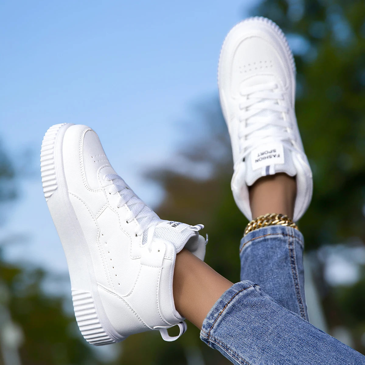 New Style Men's Casual Leather Shoes, Trendy, Breathable, Versatile, Sports White Sneakers, Leather Trendy Shoes