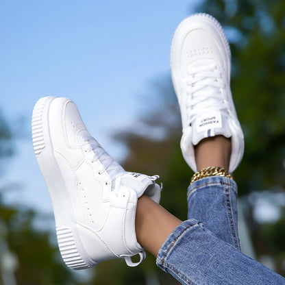 New Style Men's Casual Leather Shoes, Trendy, Breathable, Versatile, Sports White Sneakers, Leather Trendy Shoes