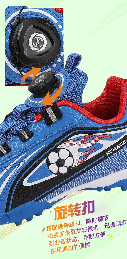 Children's Rotating Buckle Sneaker Students Competition Training Football Shoes Fashionable Lightweight Anti slip Footwear