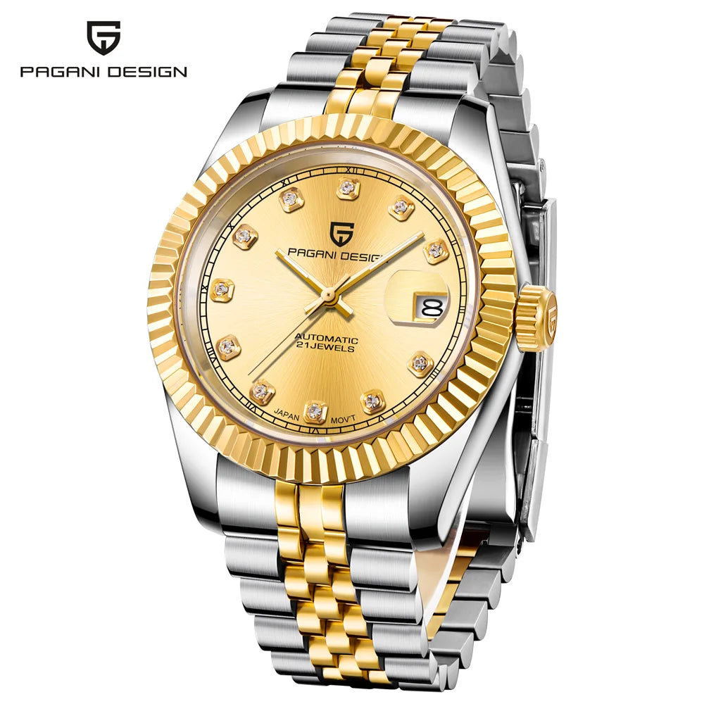 2026 New PAGANI DESIGN Watches Luxury Gold And Silver Mechanical Watches For Men Stainless Steel Sapphire Mirror Automatic Watch