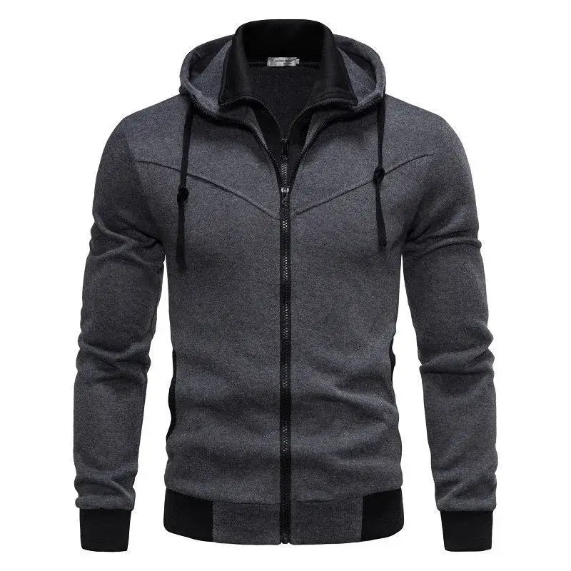 Autumn men's sportswear long sleeved jacket hooded sweatshirt zipper opening jacket men's hooded sweatshirt slim fit men's cloth, Produit gaming premium Fraquane, équipement gamer