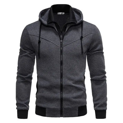 Autumn men's sportswear long sleeved jacket hooded sweatshirt zipper opening jacket men's hooded sweatshirt slim fit men's cloth, Produit gaming premium Fraquane, équipement gamer