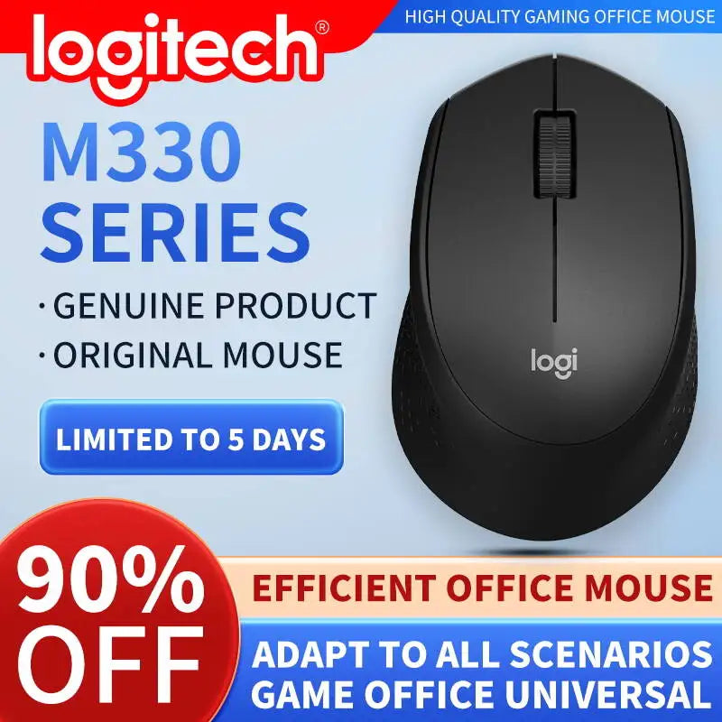 Logitech M330 Professional Office Mouse, Compact, Quiet, Convenient to Carry, Comfortable to Touch, Specifically Designed
