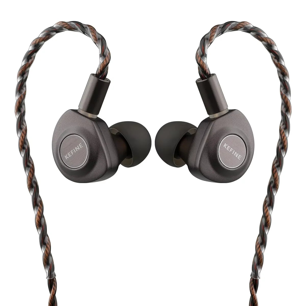 Auscultadores intra-auriculares com fio KEFINE Delci HiFi com driver dinâmico DLC+PU de 10 mm, estrutura metálica CNC e cabo destacável de 0,78 mm com 2 pinos