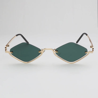 Fashion Small Polygonal Sunglasses Women Luxury Brand Metal Half Frame Sun Glasses Ladies Hipster sexy Cat Eye Shades Vintage