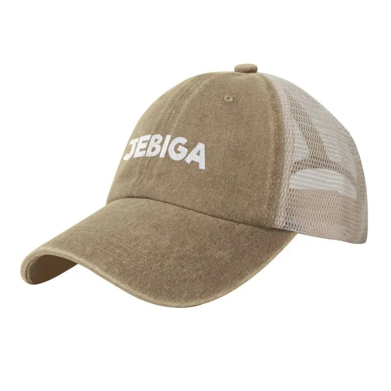 Jebiga Brate Print Vintage Mesh Baseball Cap Low Profile Trucker Hat for Men Breathable Cotton Summer Cool Hat Outdoor Ball Cap
