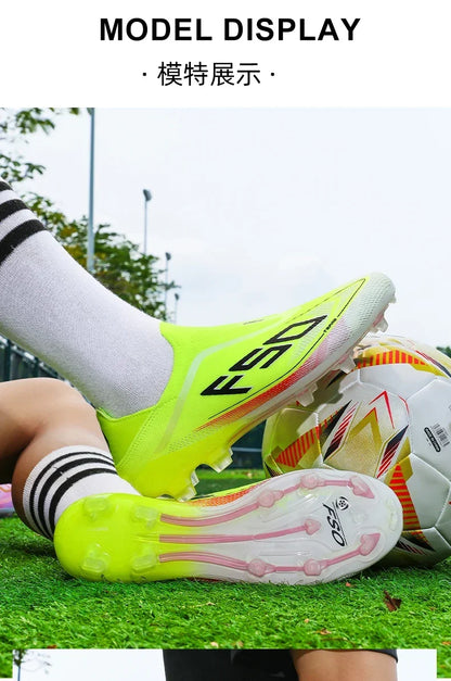 New Men Soccer Shoes Football Boots Non-Slip Boys Sneakers Hot-selling Grass Cleats High-quality Match Outdoor High-top Light