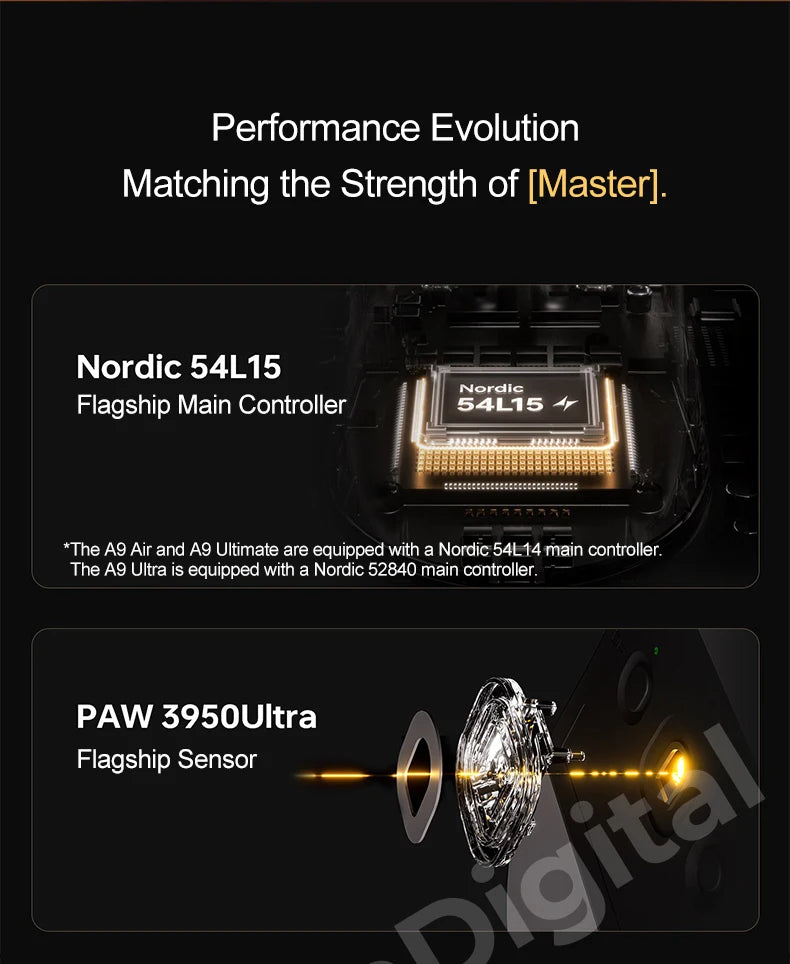 Ratón gaming inalámbrico ATK Dragonfly A9 Ultimate A9 Air PAW3950 ultraligero ergonómico para esports FPS CSGO A9 Ultra