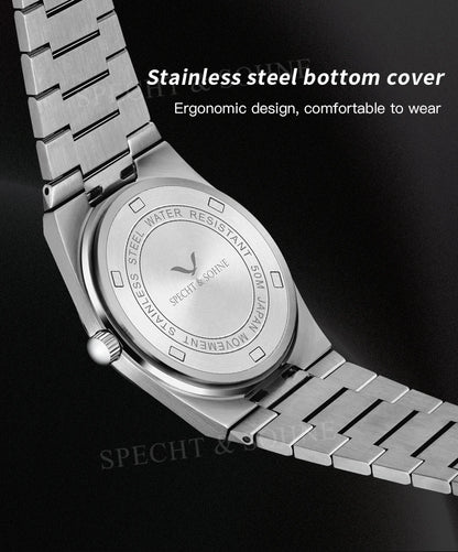 2025 New Arrivals Specht&Sohne Mens Watches Stainless Steel Sapphire Classic Quartz Men Watch Relogio Masculino 100M Waterproof