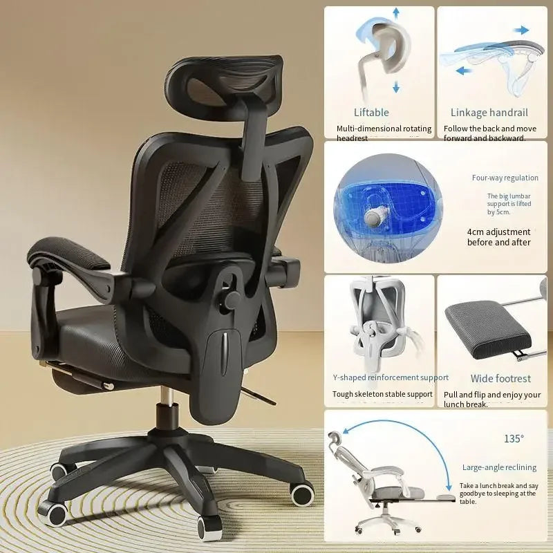 UVR Ergonomic Gaming Computer Chair Breathable Mesh Office Chair with Adjustable Armrest, Swivel Executive Desk Chair for Home Office & Work