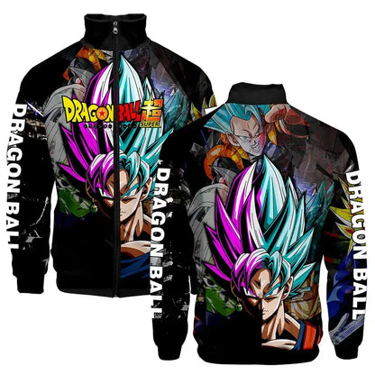 Anime Goku Dragon Ball Jacket Men Women Harajuku Hip Hop Japanese Zip Up Hoodies Goku Clothes Stand Collar Sweatshirt, Produit gaming premium Fraquane