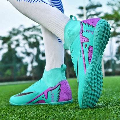 New Men Soccer Shoes High-quality Indoor Football Boots Sports Shoes Futsal High Ankle Non-Slip Outdoor Ultralight Non-Slip