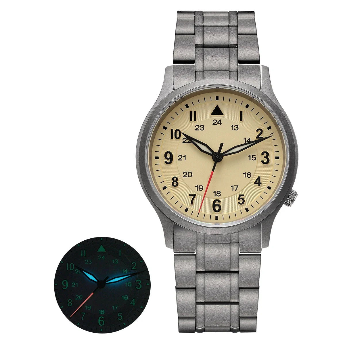 BERNY Titanium Watches for Men Classic Mens Field Watch Easy Read Outdoor Quartz Wristwatch Super Luminous Sapphire 5ATM