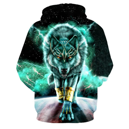 Mikiny s kapucí Animal Wolf s 3D potiskem pro muže i ženy, módní ležérní oversized pulovr, hip hop Harajuku streetwear hoodies